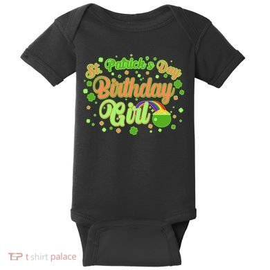 Cute St. Patrick's Day Birthday Girl Baby Bodysuit