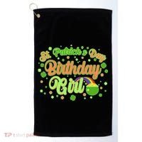Cute St. Patrick's Day Birthday Girl Golf Towel thumb 0