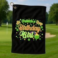 Cute St. Patrick's Day Birthday Girl Golf Towel thumb 1