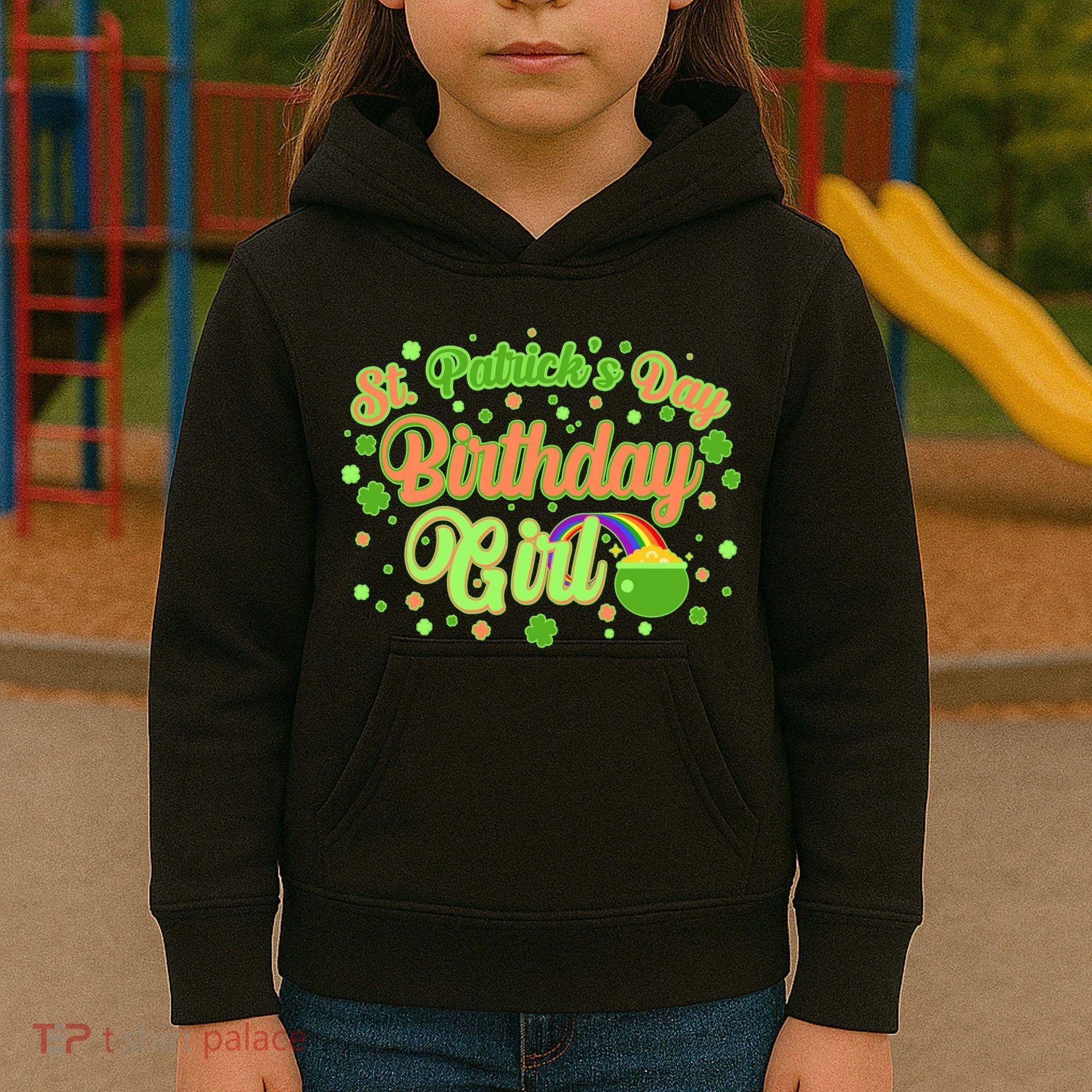 Cute St. Patrick's Day Birthday Girl Kids Hoodie