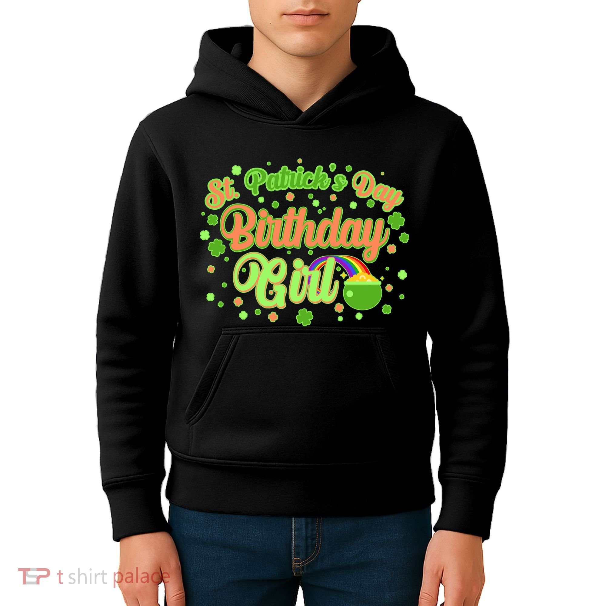 Cute St. Patrick's Day Birthday Girl Kids Hoodie