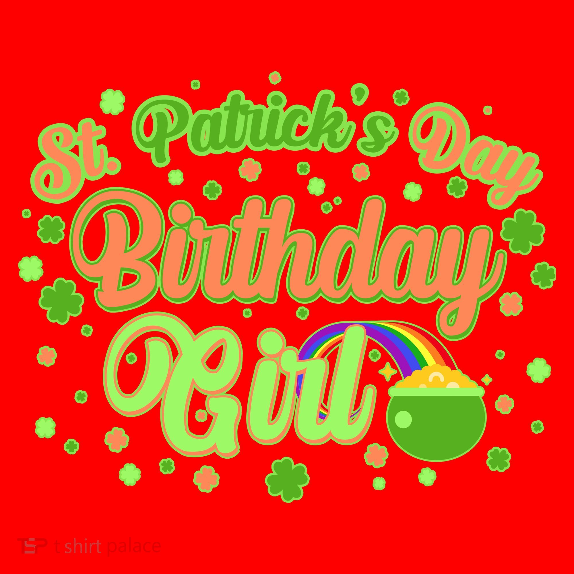 Cute St. Patrick's Day Birthday Girl Santa Hat