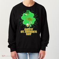 Cute St. Patrick's Day Flamingo With Beer Women's Sweatshirt thumb 0