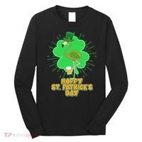 Cute St. Patrick's Day Flamingo With Beer Long Sleeve Shirt thumb 0