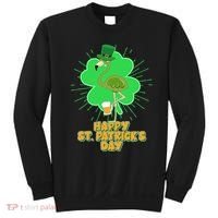 Cute St. Patrick's Day Flamingo With Beer Sweatshirt thumb 0