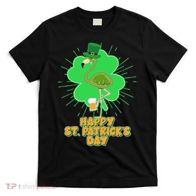 Cute St. Patrick's Day Flamingo With Beer T-Shirt
