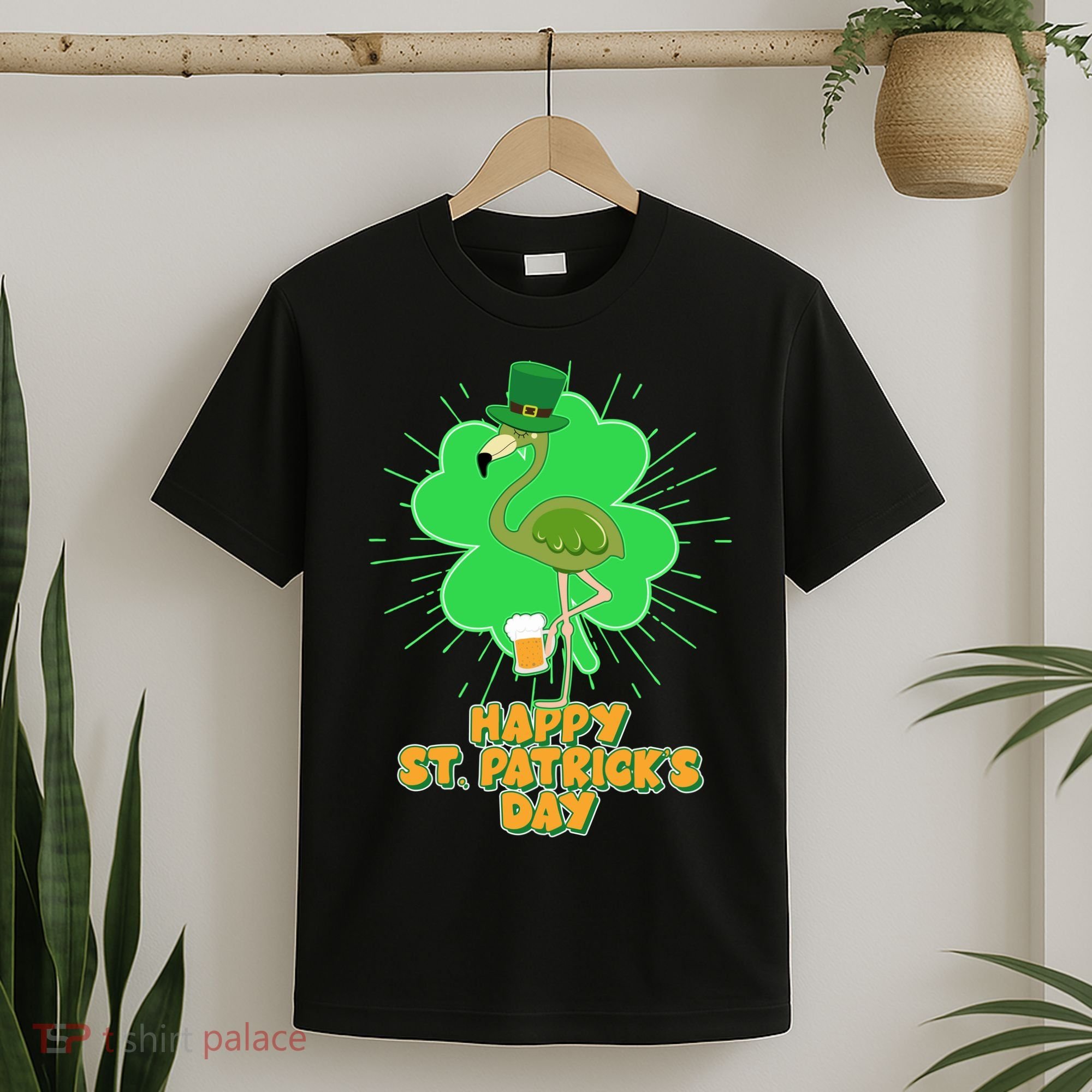 Cute St. Patrick's Day Flamingo With Beer T-Shirt
