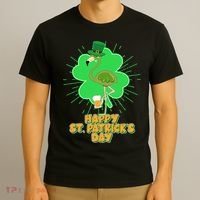 Cute St. Patrick's Day Flamingo With Beer T-Shirt thumb 3