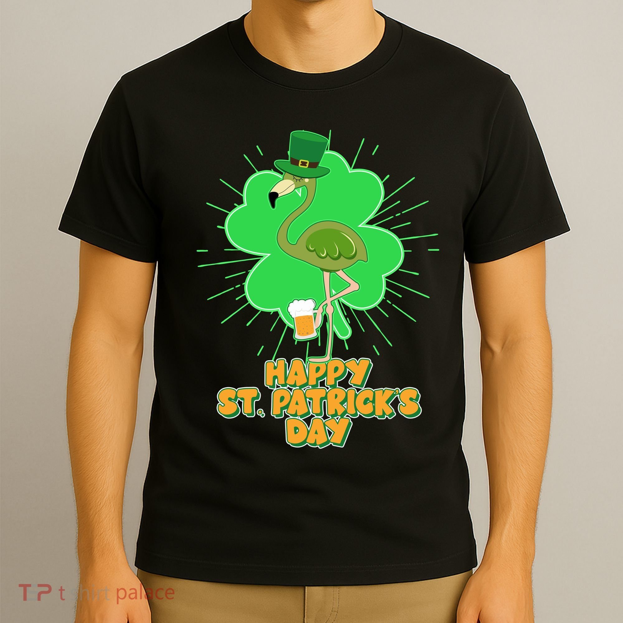 Cute St. Patrick's Day Flamingo With Beer T-Shirt