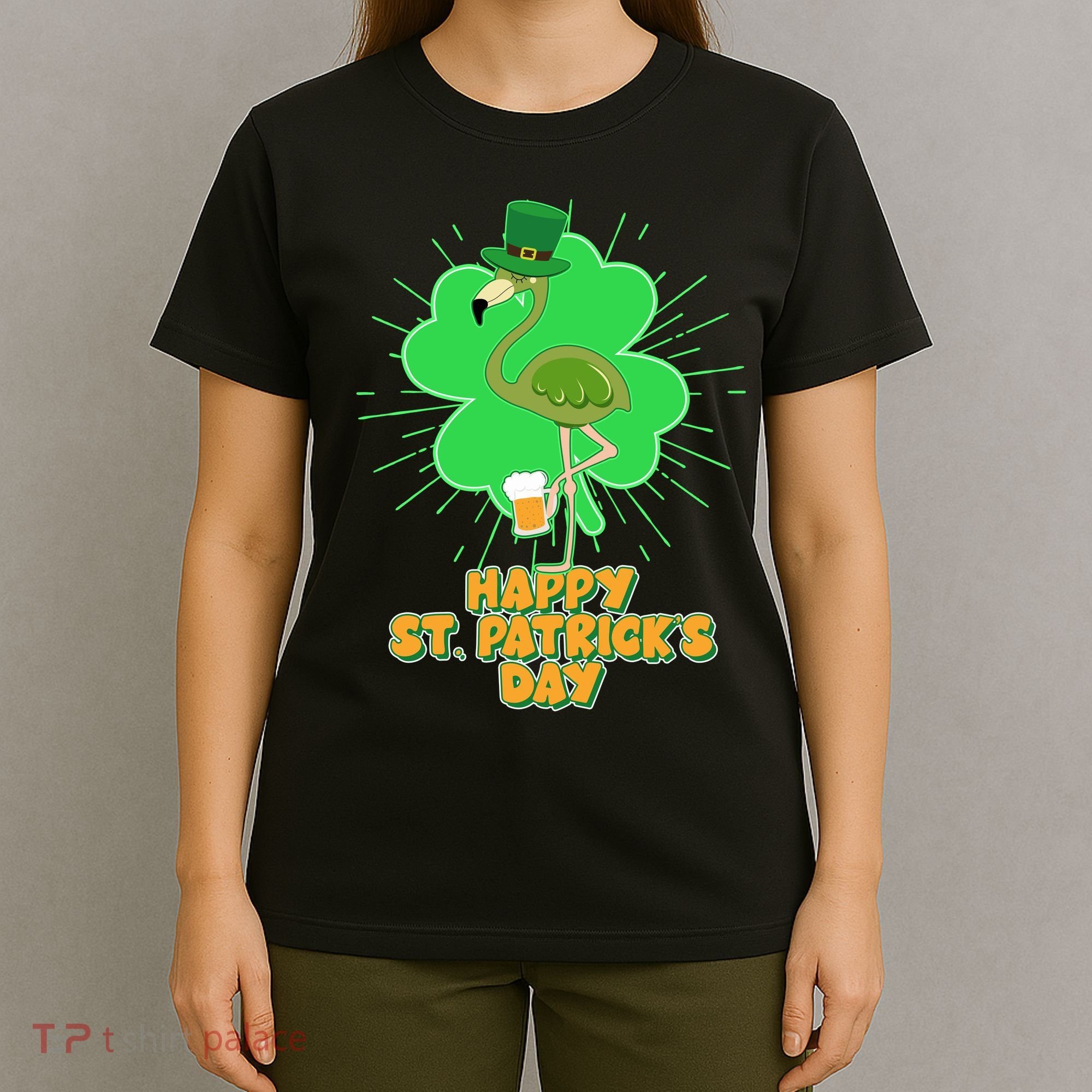 Cute St. Patrick's Day Flamingo With Beer T-Shirt