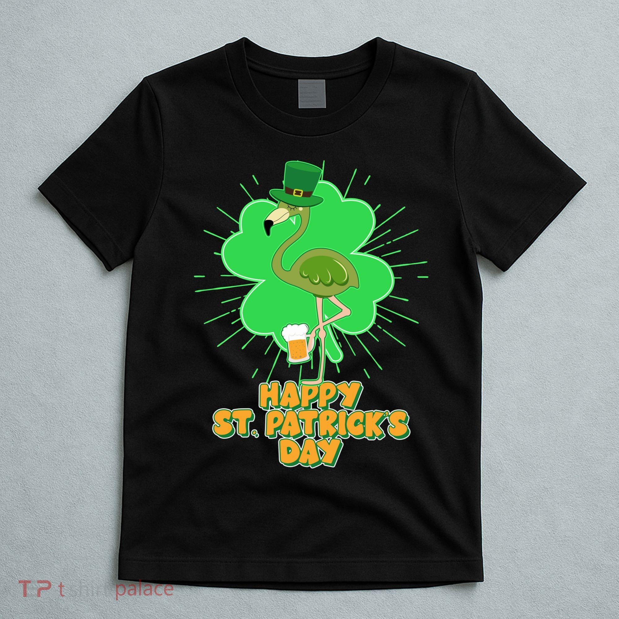 Cute St. Patrick's Day Flamingo With Beer T-Shirt