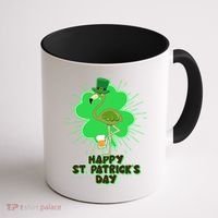 Cute St. Patrick's Day Flamingo With Beer Coffee Mug thumb 1