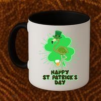 Cute St. Patrick's Day Flamingo With Beer Coffee Mug thumb 2