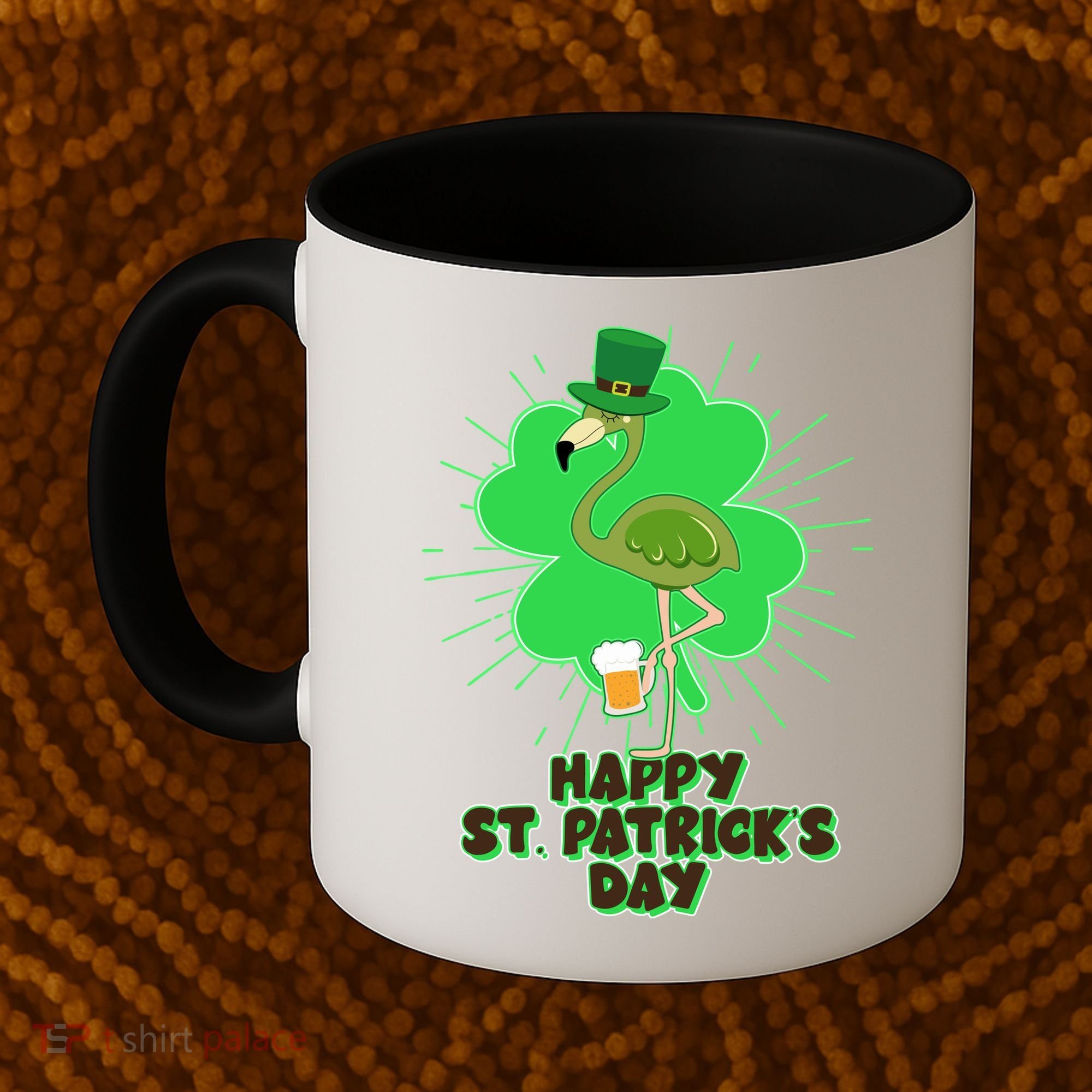 Cute St. Patrick's Day Flamingo With Beer Coffee Mug