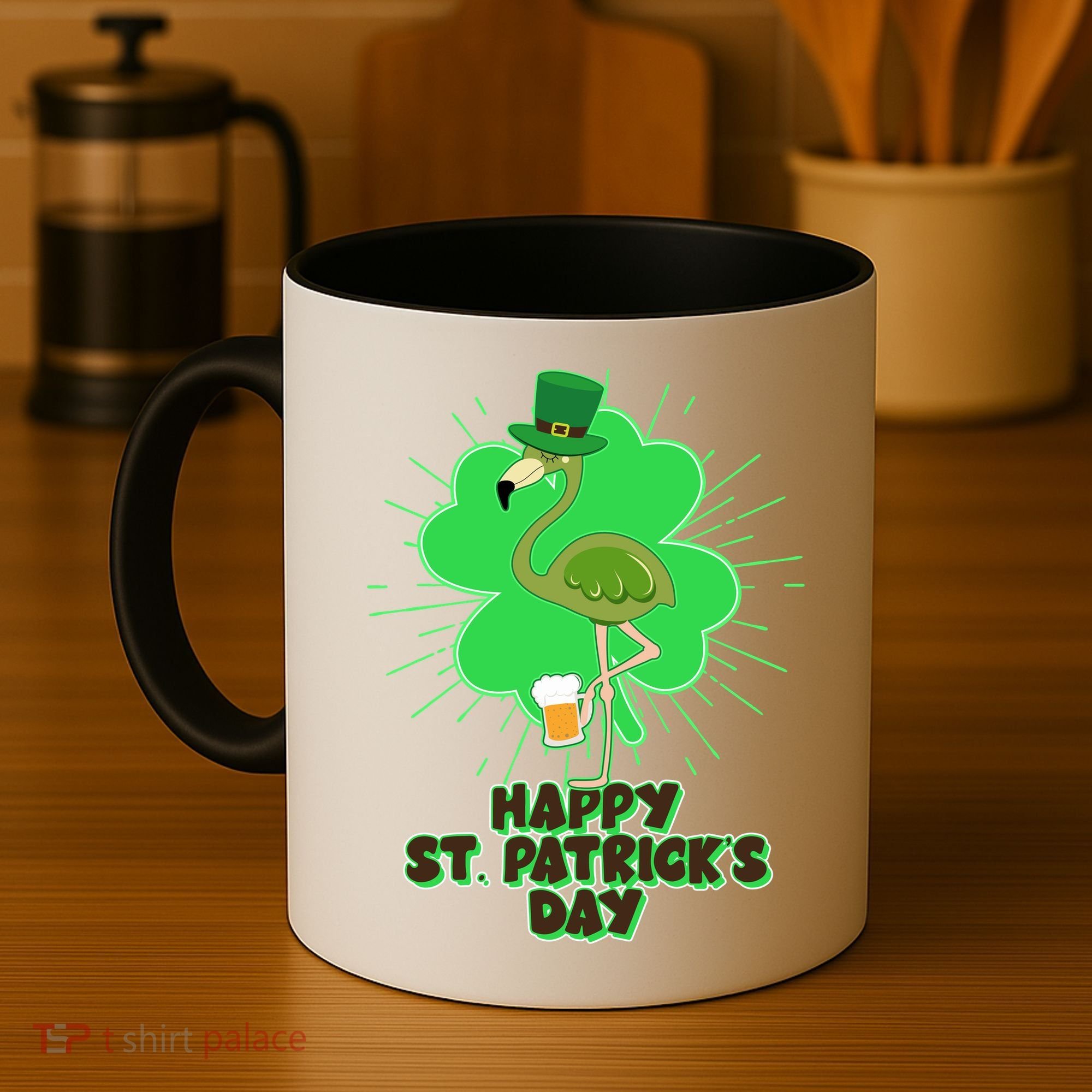 Cute St. Patrick's Day Flamingo With Beer Coffee Mug