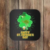 Cute St. Patrick's Day Flamingo With Beer Coaster thumb 0