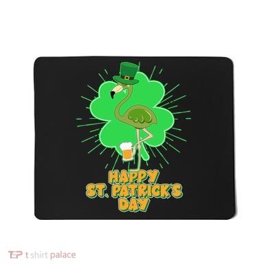 Cute St. Patrick's Day Flamingo With Beer Mousepad