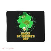 Cute St. Patrick's Day Flamingo With Beer Mousepad thumb 0