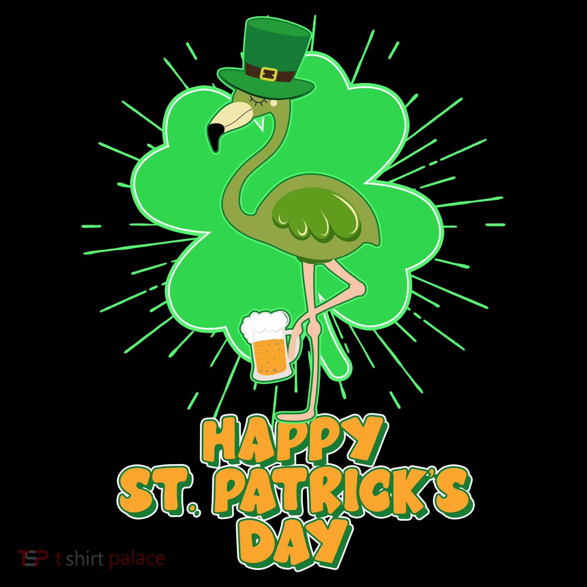 Cute St. Patrick's Day Flamingo With Beer Ornament