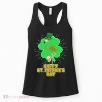 Cute St. Patrick's Day Flamingo With Beer Women's Tank Top thumb 0