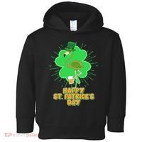 Cute St. Patrick's Day Flamingo With Beer Toddler Hoodie thumb 0