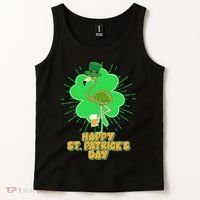 Cute St. Patrick's Day Flamingo With Beer Tank Top thumb 2