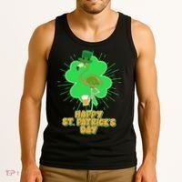 Cute St. Patrick's Day Flamingo With Beer Tank Top thumb 3