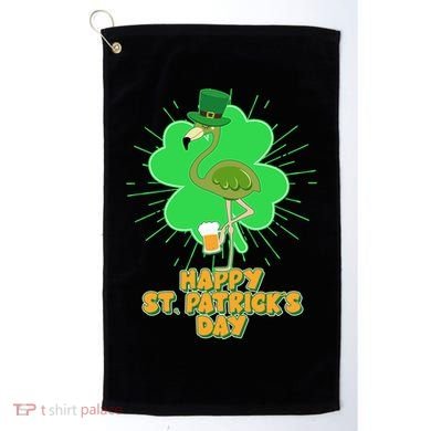 Cute St. Patrick's Day Flamingo With Beer Golf Towel
