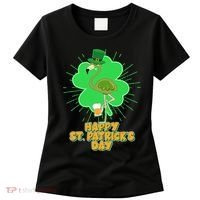 Cute St. Patrick's Day Flamingo With Beer Women's T-Shirt thumb 0