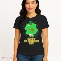 Cute St. Patrick's Day Flamingo With Beer Women's T-Shirt thumb 4