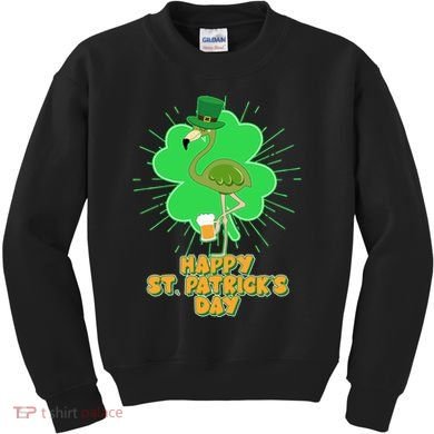Cute St. Patrick's Day Flamingo With Beer Kids Sweatshirt