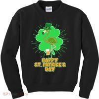 Cute St. Patrick's Day Flamingo With Beer Kids Sweatshirt thumb 0