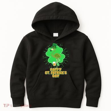 Cute St. Patrick's Day Flamingo With Beer Kids Hoodie
