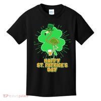 Cute St. Patrick's Day Flamingo With Beer Kids T-Shirt thumb 0