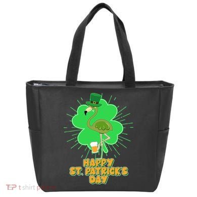 Cute St. Patrick's Day Flamingo With Beer Bag