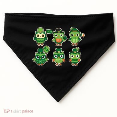 Cute St Patrick's Day Lucky Owls USA-Made Doggie Bandana