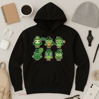 Cute St Patrick's Day Lucky Owls Hoodie thumb 3