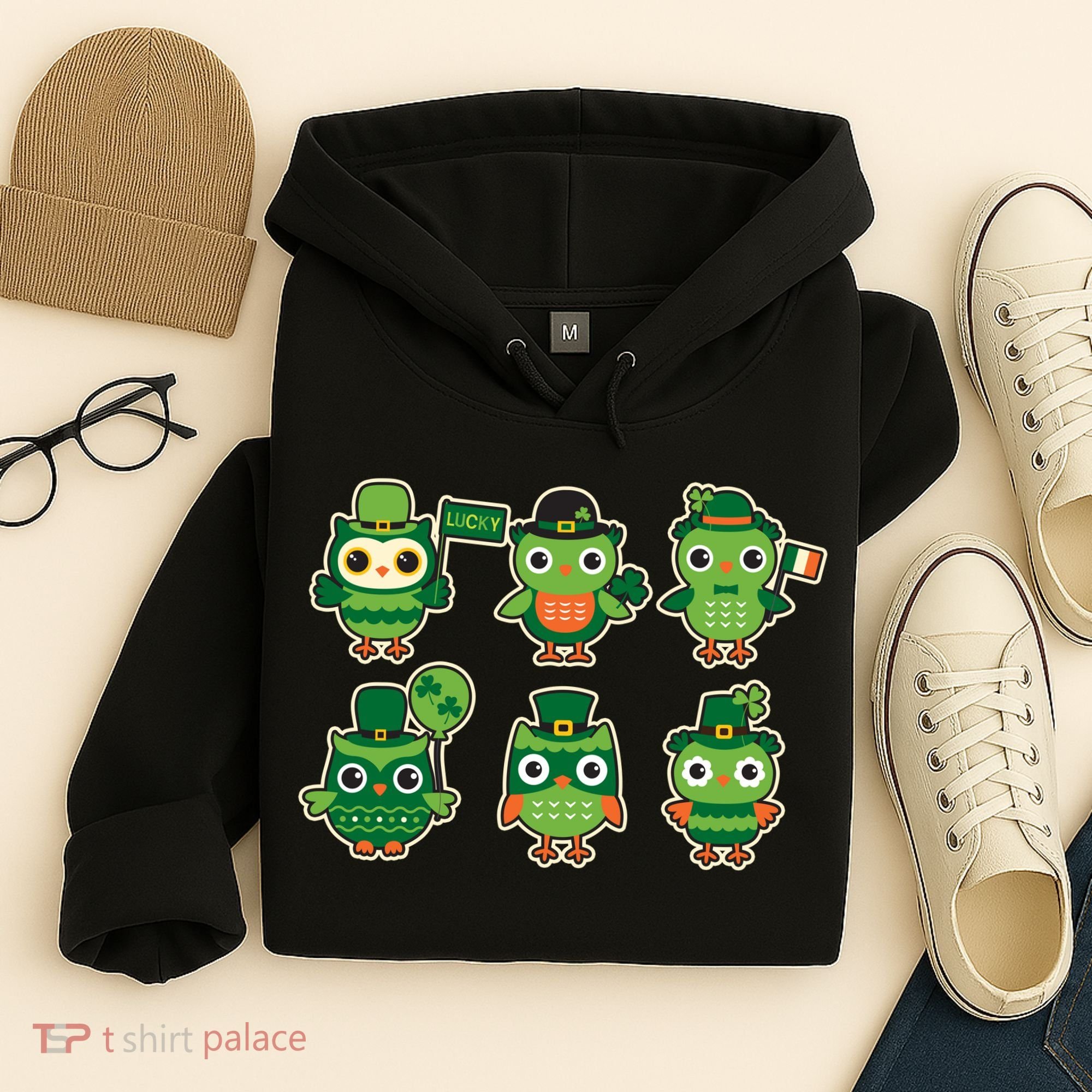 Cute St Patrick's Day Lucky Owls Hoodie