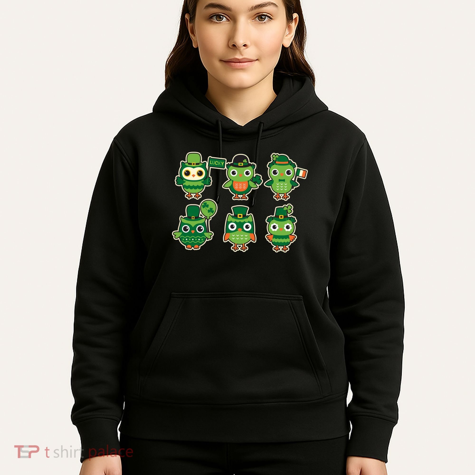 Cute St Patrick's Day Lucky Owls Hoodie