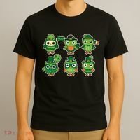 Cute St Patrick's Day Lucky Owls T-Shirt thumb 3