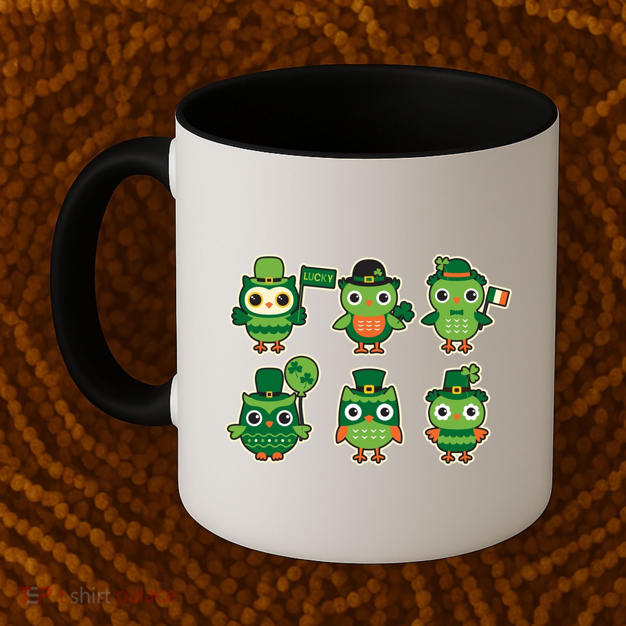 Cute St Patrick's Day Lucky Owls Coffee Mug