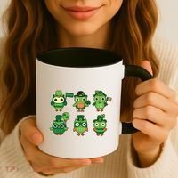 Cute St Patrick's Day Lucky Owls Coffee Mug thumb 3
