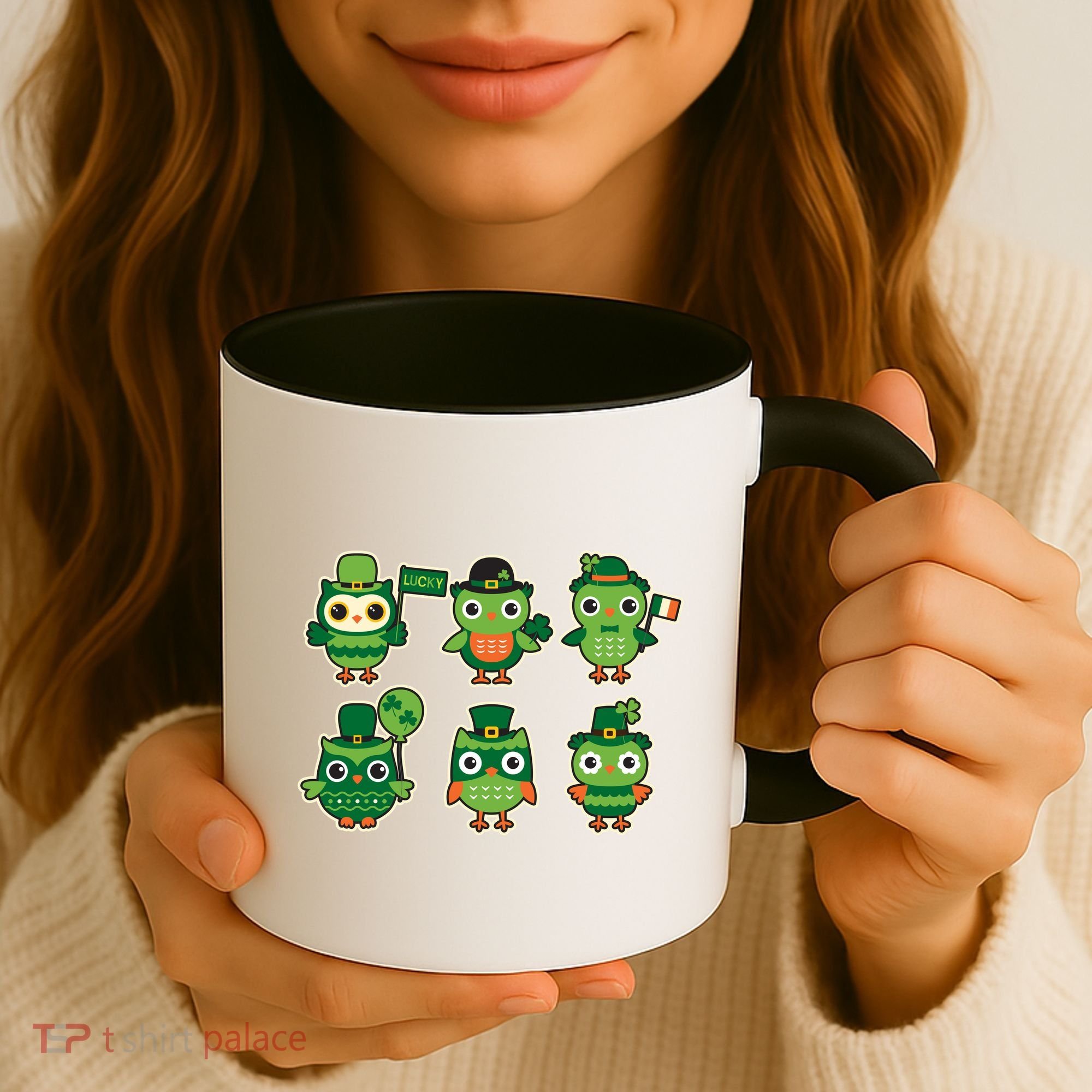 Cute St Patrick's Day Lucky Owls Coffee Mug