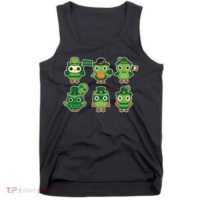 Cute St Patrick's Day Lucky Owls Tank Top