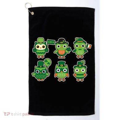 Cute St Patrick's Day Lucky Owls Golf Towel