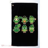Cute St Patrick's Day Lucky Owls Golf Towel thumb 0
