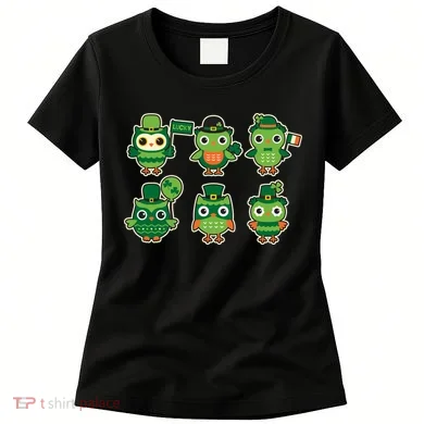Cute St Patrick's Day Lucky Owls Women's T-Shirt