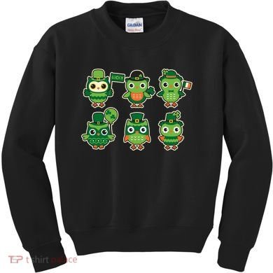 Cute St Patrick's Day Lucky Owls Kids Sweatshirt