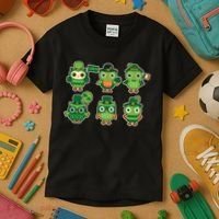 Cute St Patrick's Day Lucky Owls Kids T-Shirt thumb 3