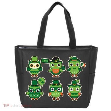 Cute St Patrick's Day Lucky Owls Bag